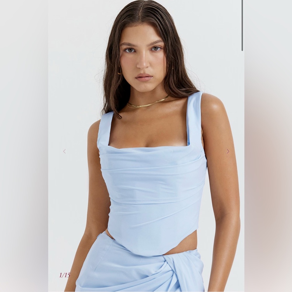 House of CB Sky Blue Sleeveless Top